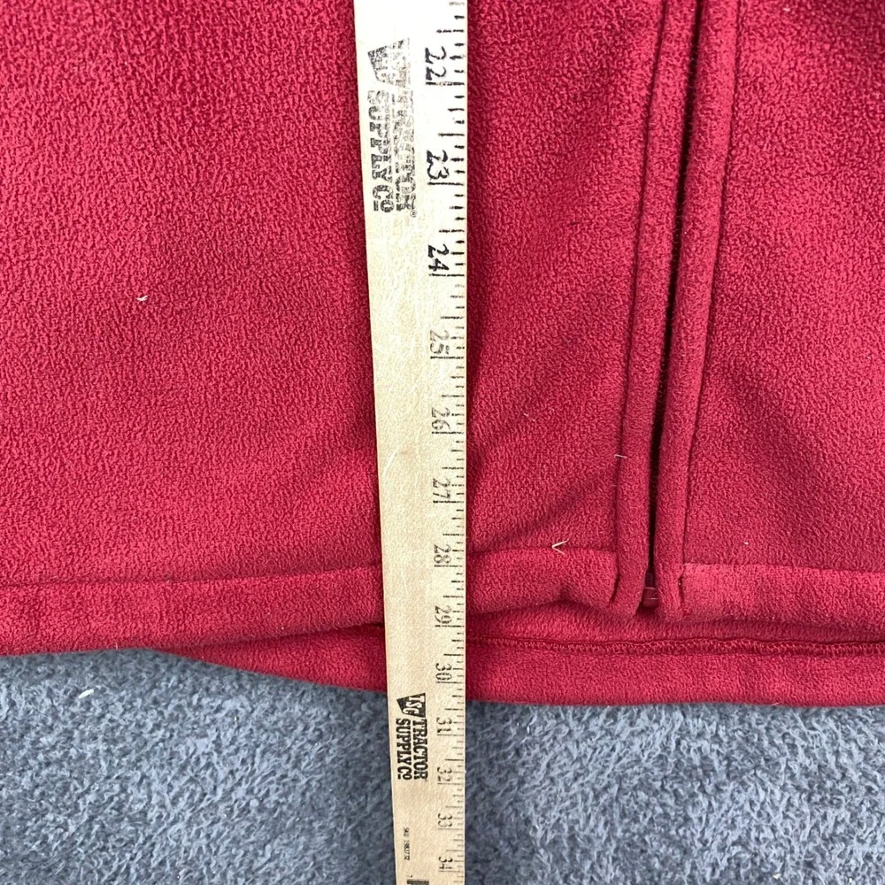 Duluth Trading Co. Mens L Fleece‎ Vest Full Zip Mock Neck Red Sleeveless
